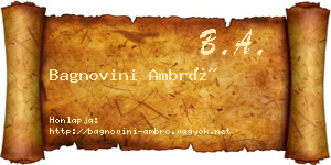 Bagnovini Ambró névjegykártya